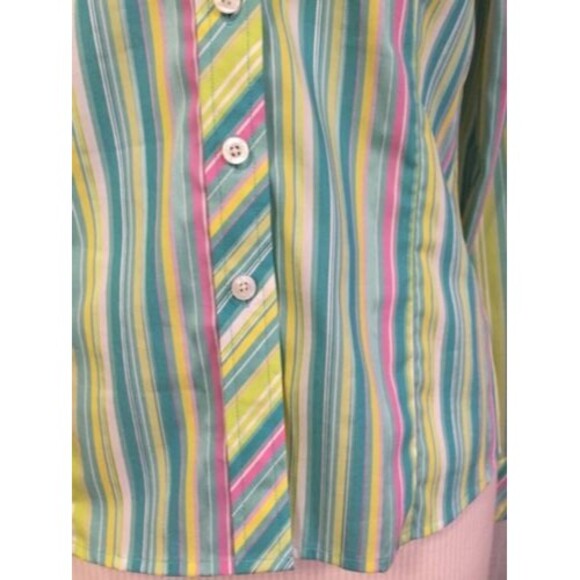 Lilly Pulitzer Women's Shirt Pastel Striped Long Sleeve Blouse Size 6 - Picture 3 of 12